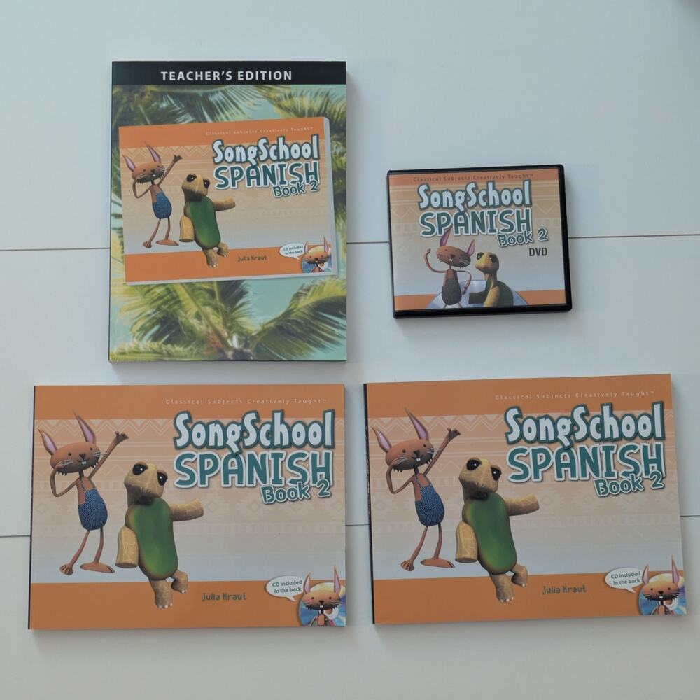 Songschool Spanish 2 BUNDLE with 2 Student Books, A Teacher Edition, And DVDs